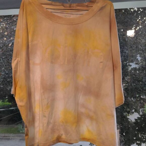 Calvin Klein Performance Women's Cropped Tie-Dyed T-Shirt XXL - Picture 1 of 5